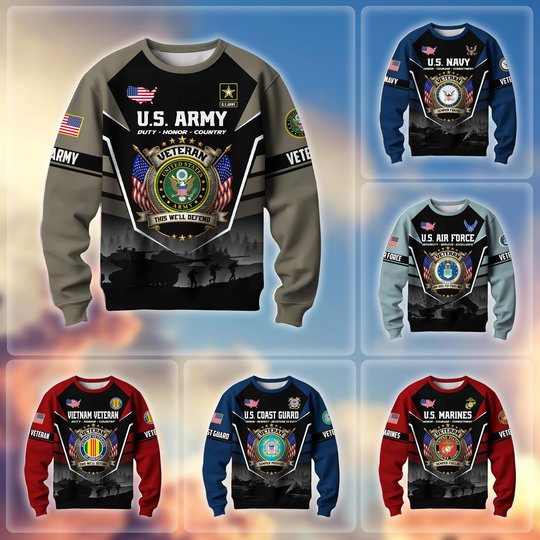 Premium US Veterans Sweatshirt ATTN130126, Gifts For US Veterans, Gifts On Father's Day, Veterans Day.