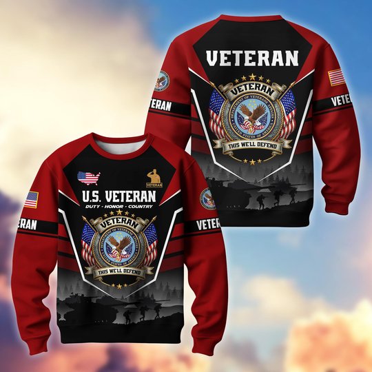 Premium US Veterans Sweatshirt ATTN130126, Gifts For US Veterans, Gifts On Father's Day, Veterans Day.