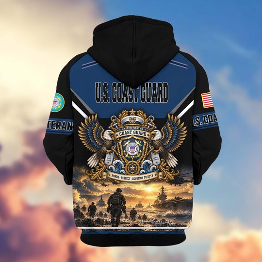 Premium US Veteran Zip Up Hoodie BTTN221023, Gifts For US Veterans, Gifts For Veterans Day.