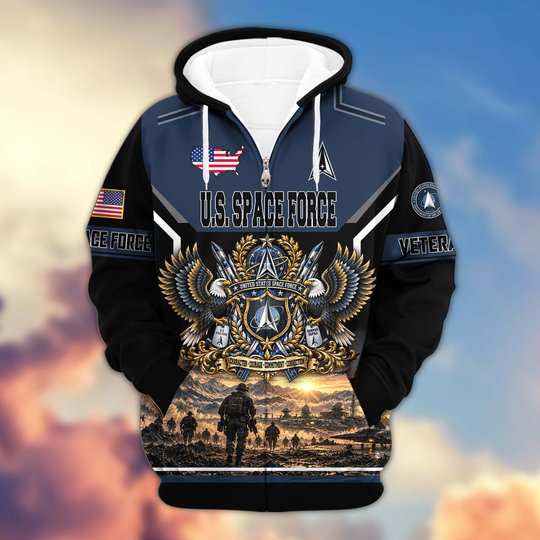 Premium US Veteran Zip Up Hoodie BTTN221023, Gifts For US Veterans, Gifts For Veterans Day.