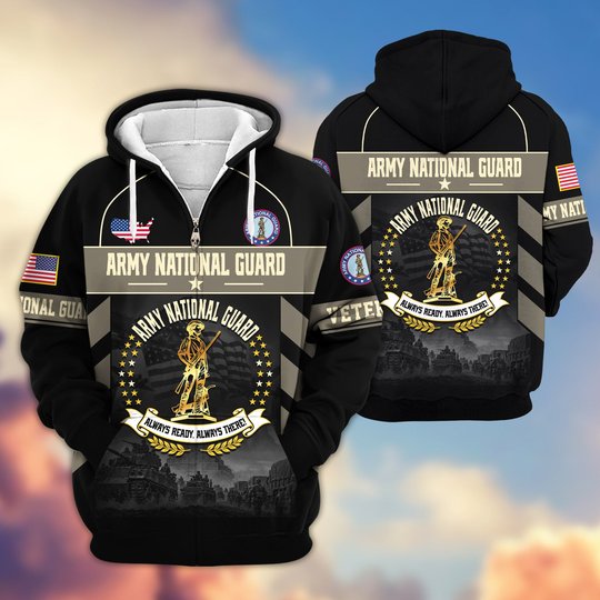 Premium US Veteran Zip Up Hoodie BTTN221021, Gifts For US Veterans, Gifts For Veterans Day.