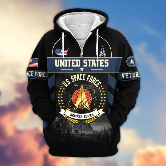 Premium US Veteran Zip Up Hoodie BTTN221021, Gifts For US Veterans, Gifts For Veterans Day.