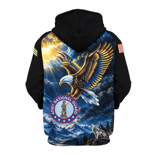 Premium Custom Army National Guard Zip Up Hoodie VPVC609578, Gifts For Army National Guard Veteran, Gifts For Veterans Day.