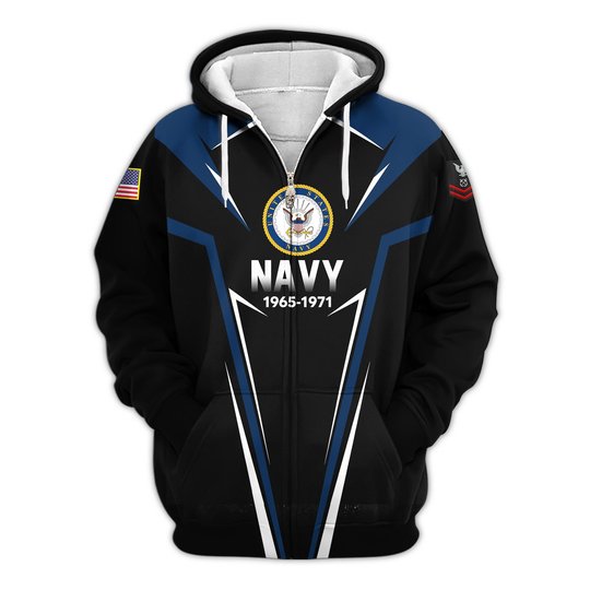 Premium Custom US Navy Zip Up Hoodie VPVC609602, Gifts For Navy Veteran, Gifts For Veterans Day.
