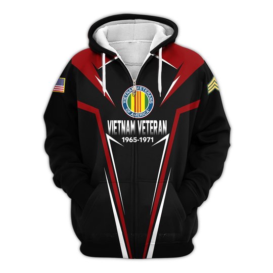Premium Custom Vietnam Veteran Zip Up Hoodie VPVC609606, Gifts For Vietnam Veteran, Gifts For Veterans Day.