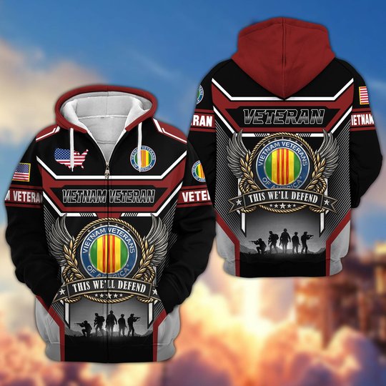 Premium US Veteran Zip Up Hoodie CPHN211011, Gifts For US Veterans, Gifts For Veterans Day.