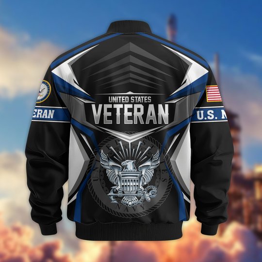 Premium US Veteran Bomber Jacket CPHN221011, Waterproof Windbreaker Coat, US Veteran Gift, Veterans Day Gift.