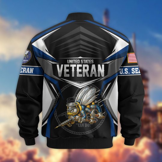 Premium US Veteran Bomber Jacket CPHN221011, Waterproof Windbreaker Coat, US Veteran Gift, Veterans Day Gift.