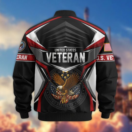 Premium US Veteran Bomber Jacket CPHN221011, Waterproof Windbreaker Coat, US Veteran Gift, Veterans Day Gift.