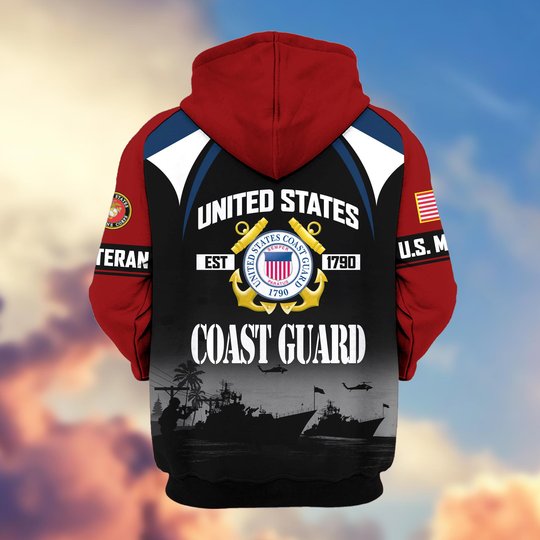 Premium USMC, USCG Zip Up Hoodie DPVC271010