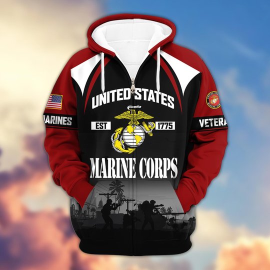 Premium USMC, USCG Zip Up Hoodie DPVC271010