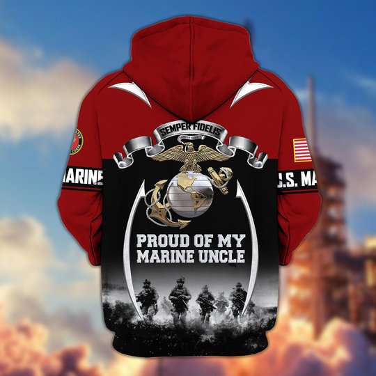 Premium Proud Of My Marine Uncle Zip Up Hoodie DPVC271011