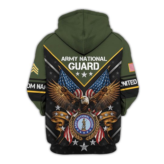 Premium Custom Army National Guard Zip Up Hoodie VPVC609628, Gifts For Army National Guard Veteran, Gifts For Veterans Day.