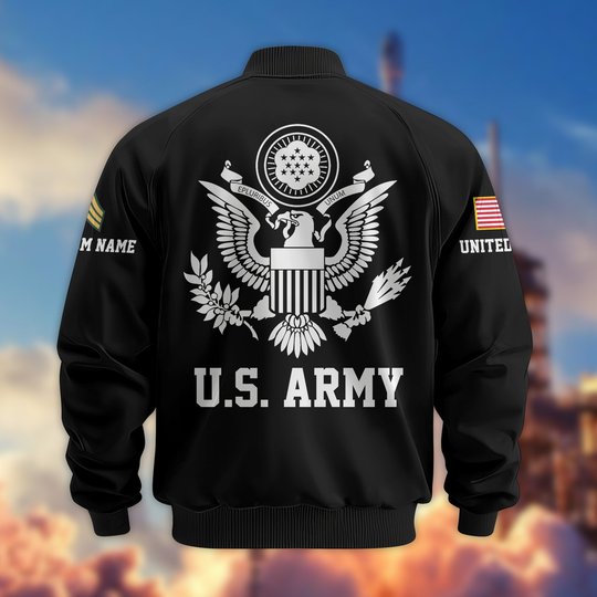 Premium Custom US Veteran Bomber Jacket DPVC281001, Waterproof Windbreaker Coat, US Veteran Gift, Veterans Day Gift.