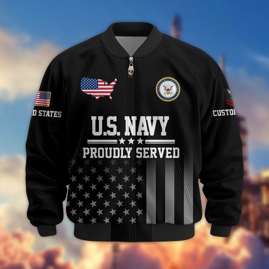 Premium Custom US Veteran Bomber Jacket DPVC281001, Waterproof Windbreaker Coat, US Veteran Gift, Veterans Day Gift.