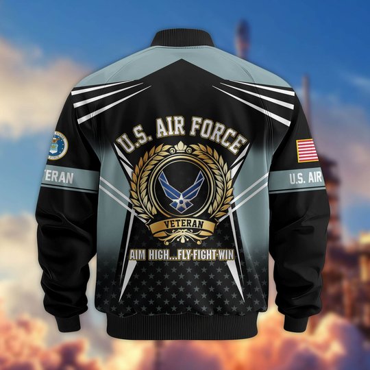 Premium US Veteran Bomber Jacket BTTN281021, Waterproof Windbreaker Coat, US Veteran Gift, Veterans Day Gift.