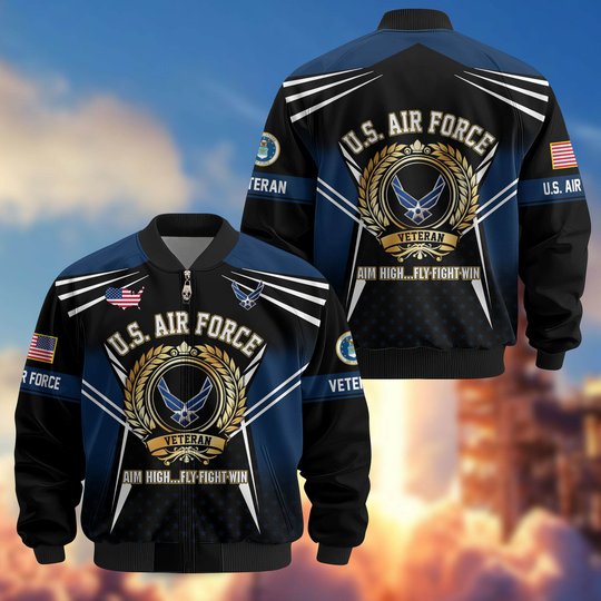 Premium US Veteran Bomber Jacket BTTN281021, Waterproof Windbreaker Coat, US Veteran Gift, Veterans Day Gift.