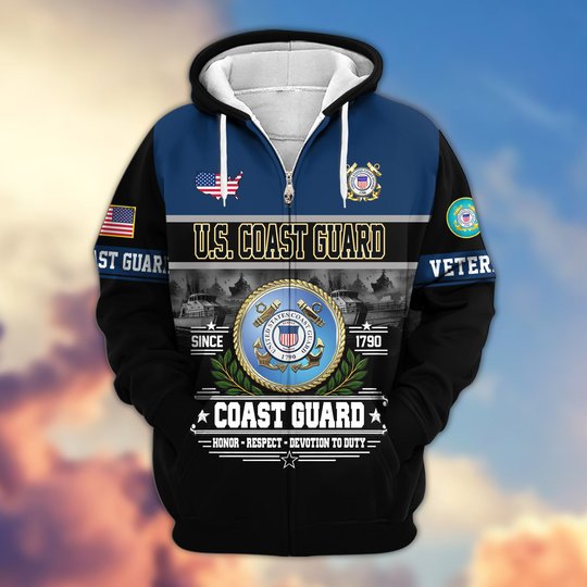 Premium US Veteran Zip Up Hoodie BTTN291021, Gifts For US Veterans, Gifts For Veterans Day.