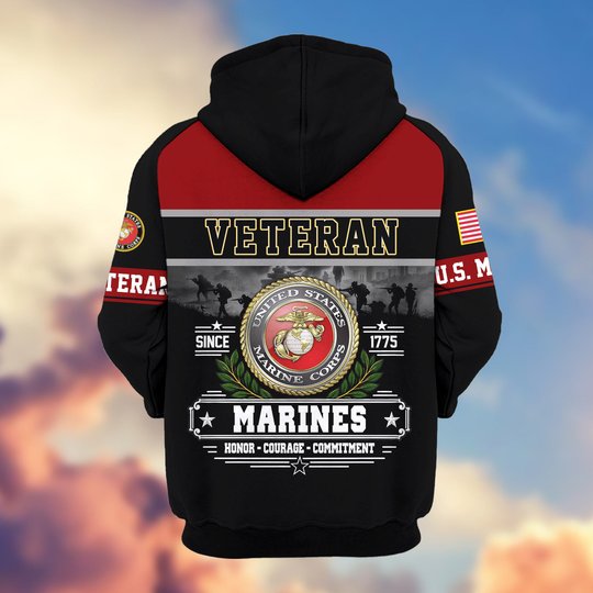 Premium US Veteran Zip Up Hoodie BTTN291021, Gifts For US Veterans, Gifts For Veterans Day.