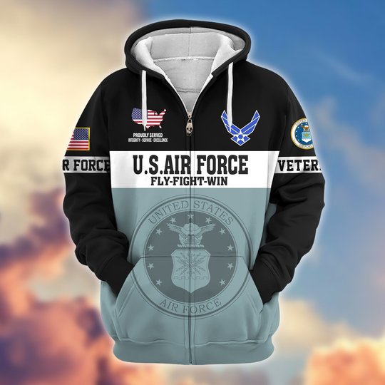 Premium US Veteran Zip Up Hoodie DPVC291001, Gifts For US Veterans, Gifts For Veterans Day.