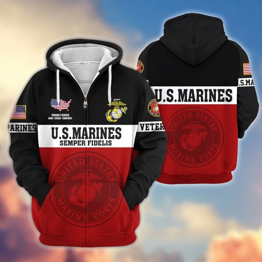 Premium US Veteran Zip Up Hoodie DPVC291001, Gifts For US Veterans, Gifts For Veterans Day.