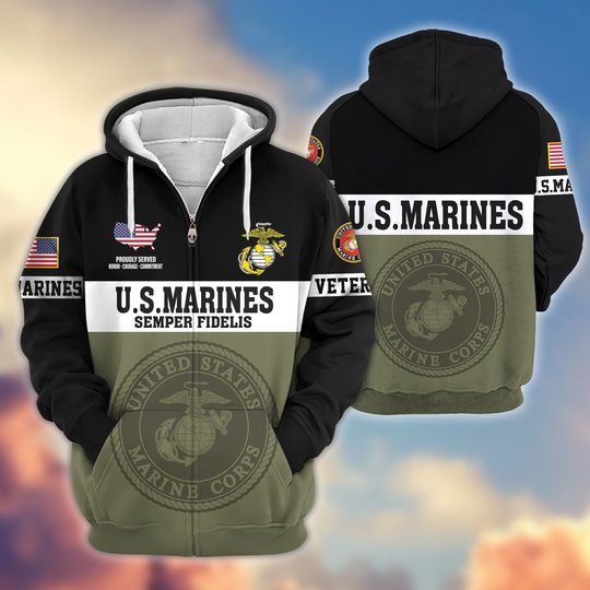 Premium US Veteran Zip Up Hoodie DPVC291001, Gifts For US Veterans, Gifts For Veterans Day.