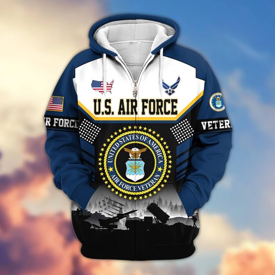 Premium US Veteran Zip Up Hoodie BTTN291022, Gifts For US Veterans, Gifts For Veterans Day.