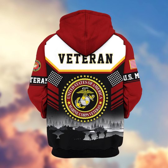 Premium US Veteran Zip Up Hoodie BTTN291022, Gifts For US Veterans, Gifts For Veterans Day.