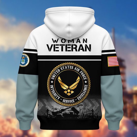 Premium US Woman Veteran Zip Up Hoodie DPVC301001, Gifts For US Woman Veterans, Gifts For Veterans Day.