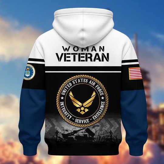 Premium US Woman Veteran Zip Up Hoodie DPVC301001, Gifts For US Woman Veterans, Gifts For Veterans Day.