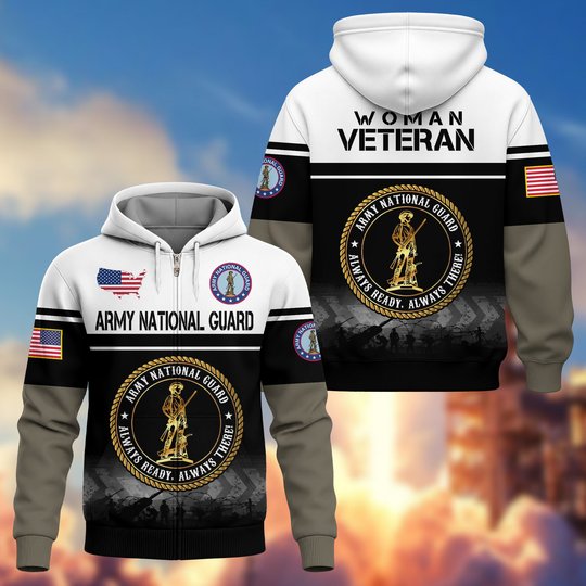 Premium US Woman Veteran Zip Up Hoodie DPVC301001, Gifts For US Woman Veterans, Gifts For Veterans Day.
