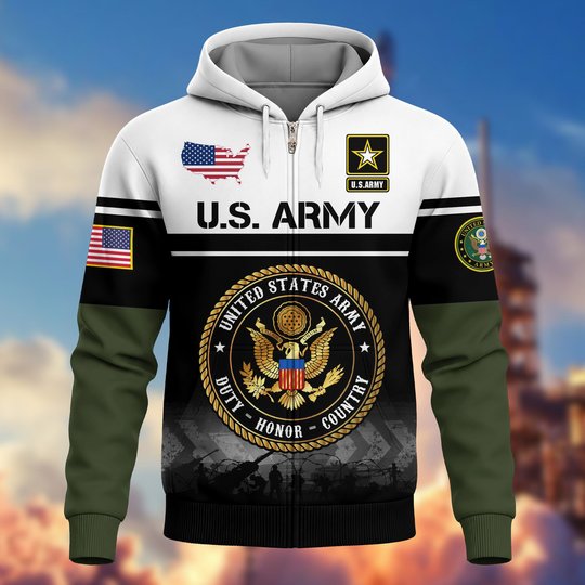 Premium US Woman Veteran Zip Up Hoodie DPVC301001, Gifts For US Woman Veterans, Gifts For Veterans Day.