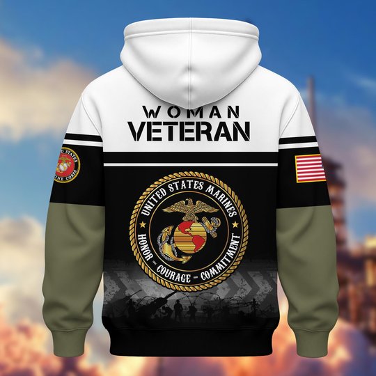 Premium US Woman Veteran Zip Up Hoodie DPVC301001, Gifts For US Woman Veterans, Gifts For Veterans Day.