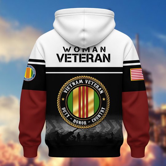 Premium US Woman Veteran Zip Up Hoodie DPVC301001, Gifts For US Woman Veterans, Gifts For Veterans Day.