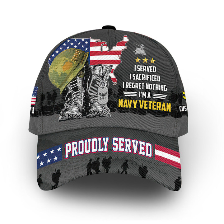 Premium Custom US Navy Cap VPVC006902, Gifts For Navy Veteran, Gifts For Dad, For Husband, Best Gifts On Father's Day, Armed Forces Day, Independence Day, Veterans Day.
