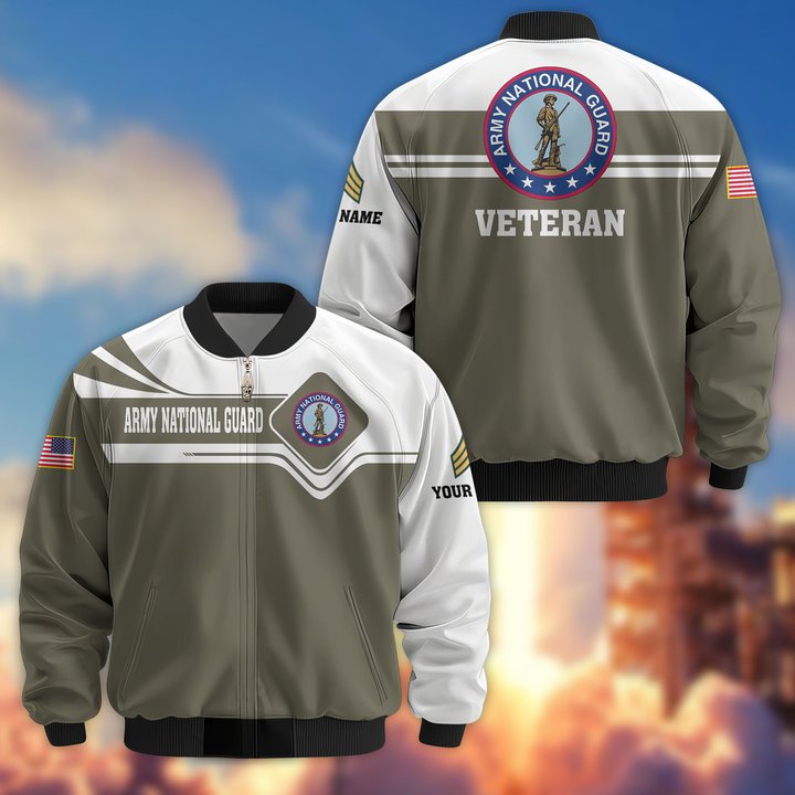 Premium Custom US Army National Guard Veteran Bomber Jacket VPVC802708, Gifts For Army National Guard Veteran, Gifts On Father's Day, Veterans Day.