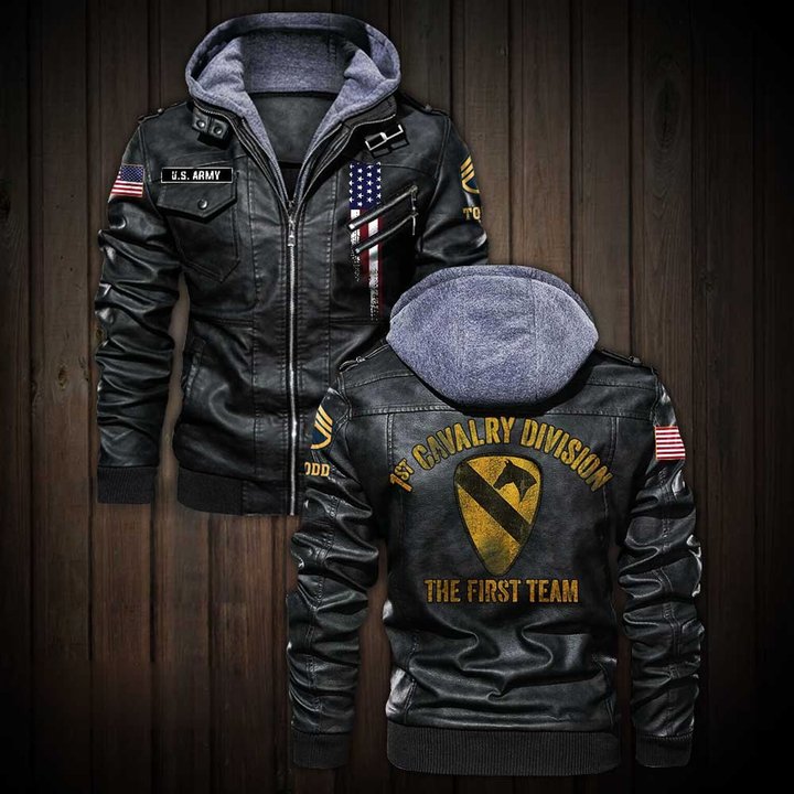 Premium Custom Unit US Army Leather Jacket VPVC702192, Gifts For Army Veteran, Gifts On Father's Day, Veterans Day.