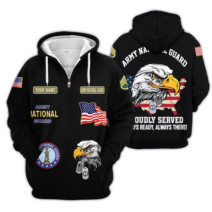 Premium Custom Army National Guard Zip Up Hoodie VPVC609548, Gifts For Army National Guard Veteran, Gifts For Veterans Day.
