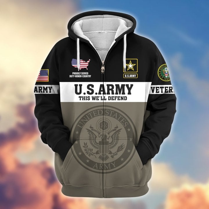Premium US Veteran Zip Up Hoodie DPVC291001, Gifts For US Veterans, Gifts For Veterans Day.