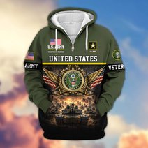 Premium US Veteran Zip Up Hoodie BTTN151021, Gifts For US Veterans, Gifts For Veterans Day.
