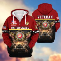Premium US Veteran Zip Up Hoodie BTTN151021, Gifts For US Veterans, Gifts For Veterans Day.
