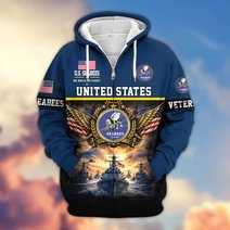 Premium US Veteran Zip Up Hoodie BTTN151021, Gifts For US Veterans, Gifts For Veterans Day.