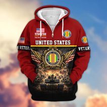 Premium US Veteran Zip Up Hoodie BTTN151021, Gifts For US Veterans, Gifts For Veterans Day.