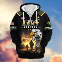 Premium US Veteran Zip Up Hoodie BTTN191022, Gifts For US Veterans, Gifts For Veterans Day.