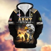 Premium US Veteran Zip Up Hoodie BTTN191022, Gifts For US Veterans, Gifts For Veterans Day.