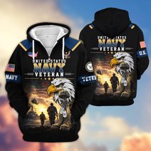 Premium US Veteran Zip Up Hoodie BTTN191022, Gifts For US Veterans, Gifts For Veterans Day.