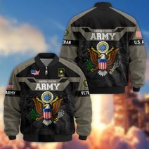 Premium US Veteran Bomber Jacket DPVC211001, Waterproof Windbreaker Coat, US Veteran Gift, Veterans Day Gift.