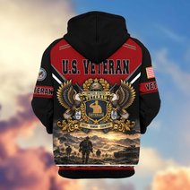 Premium US Veteran Zip Up Hoodie BTTN221023, Gifts For US Veterans, Gifts For Veterans Day.