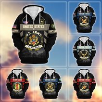 Premium US Veteran Zip Up Hoodie BTTN221021, Gifts For US Veterans, Gifts For Veterans Day.