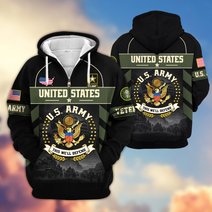 Premium US Veteran Zip Up Hoodie BTTN221021, Gifts For US Veterans, Gifts For Veterans Day.